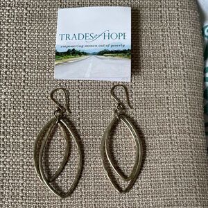 Trades of Hope silver Double Leaf Earrings made of recycled metal lightweight